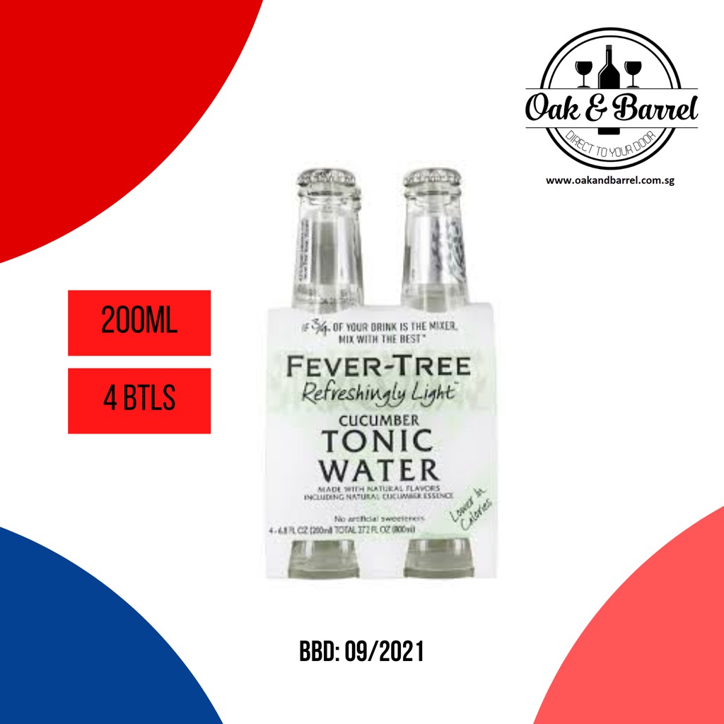 Fever Tree Cucumber Tonic Water 200ml x 4 bottles (BBD SEPT 2022