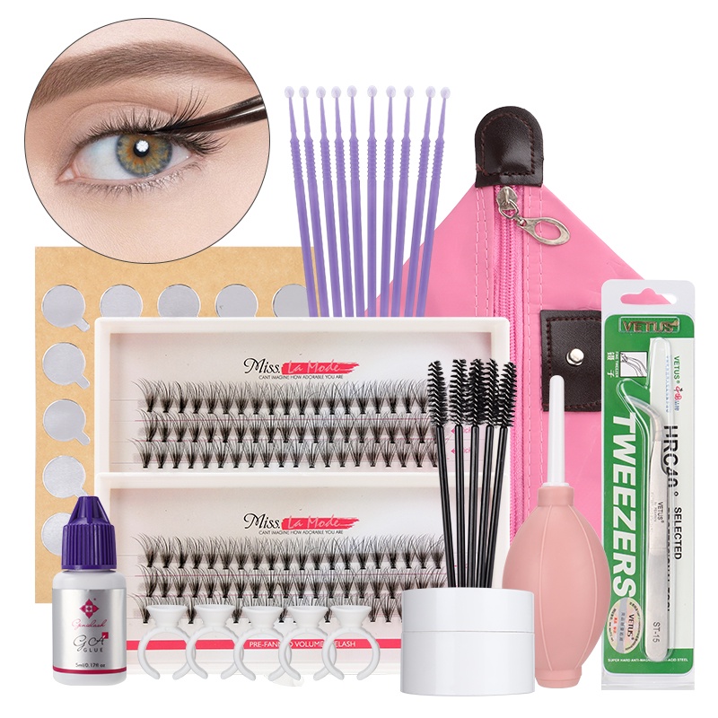Eyelash Extension Kit for Self Grafting Individual Cluster Eyelashes