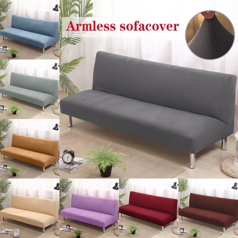 Armless Sofa Bed Cover Folding Seat Slipcover Stretch Spandex Protector