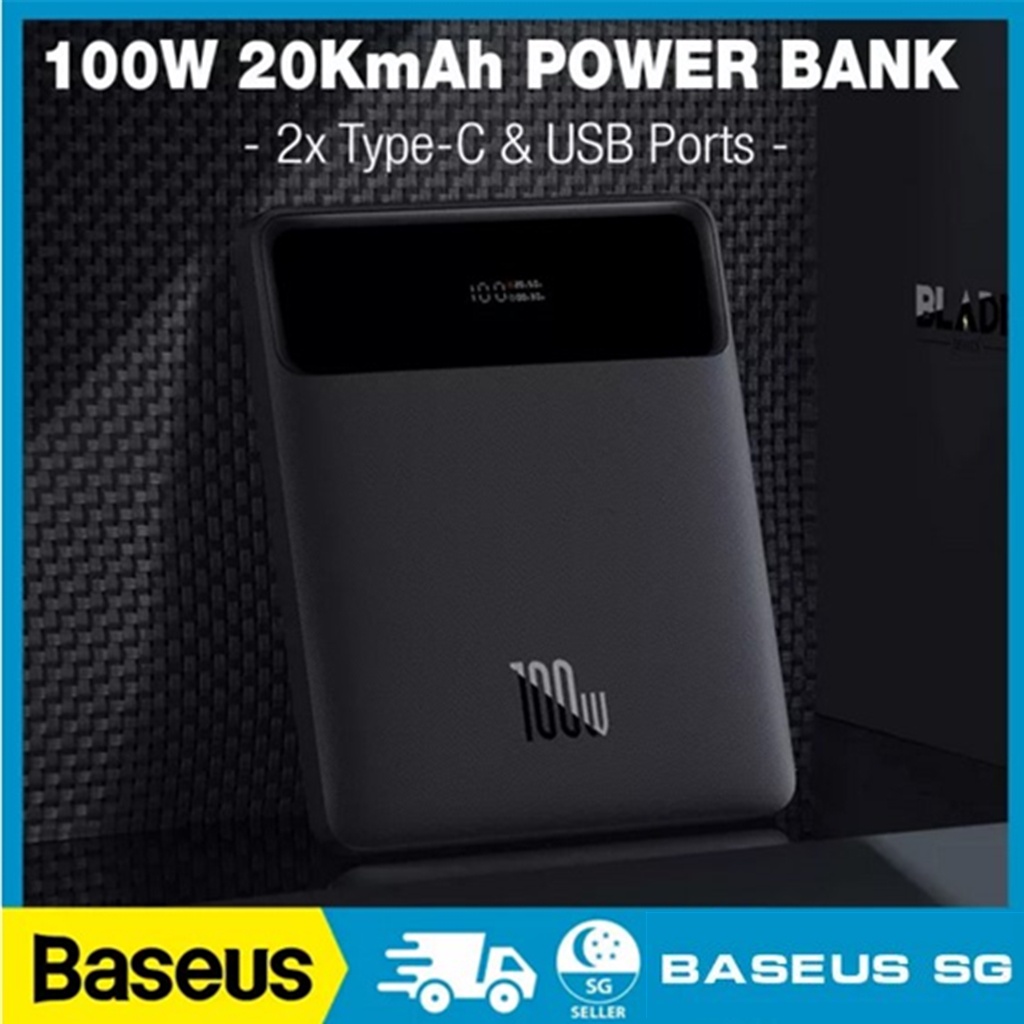 BASEUS 100W Type C PowerBank Blade 20000mAh Fast Charging LED Display