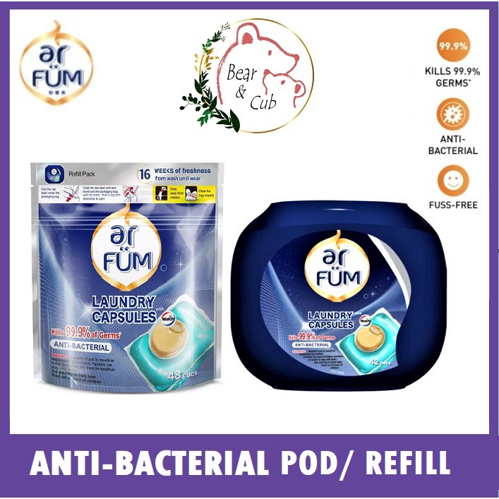 ar FUM Antibacterial Laundry Capsule 42pcs (Pod) / 48pcs (Refill