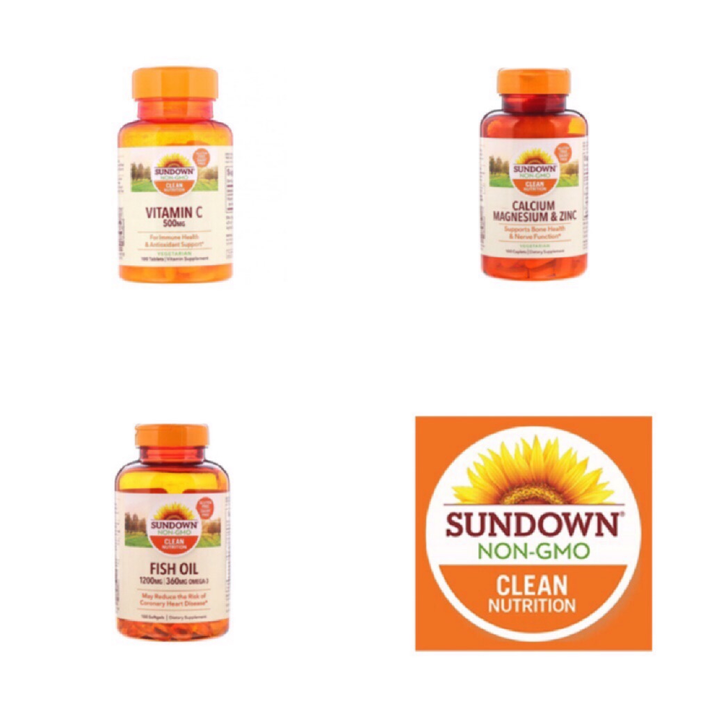 🔥Sundown Calcium, Magnesium & Zinc (100 Caplets), Fish Oil Omega 3 (100