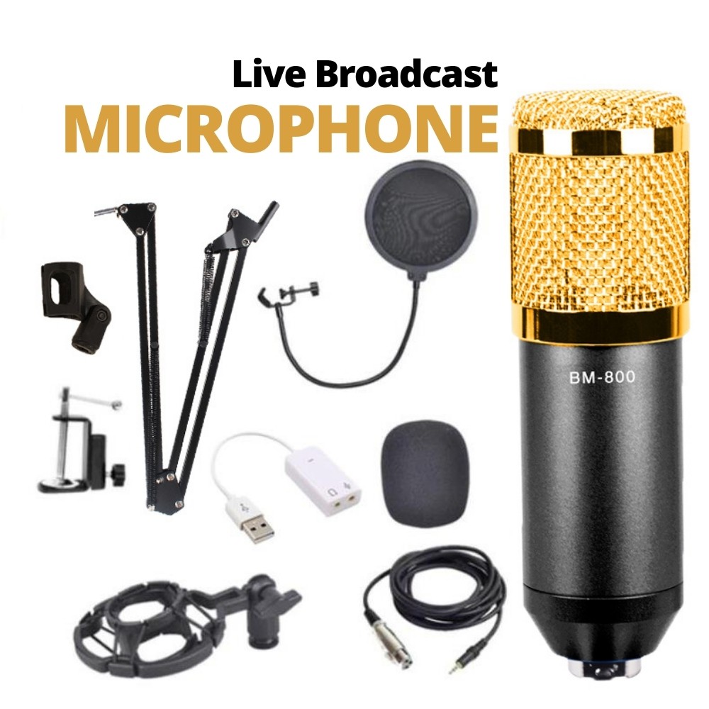 【SG】Professional Condenser Microphone Mic with Arm Stand BM800 For