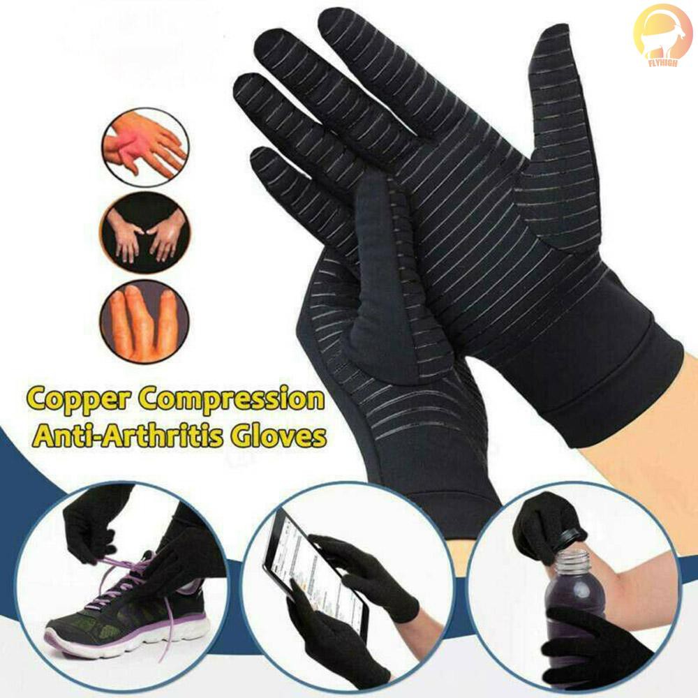 F & H Full Finger Arthritis Glove Copper Infused Compression Gloves