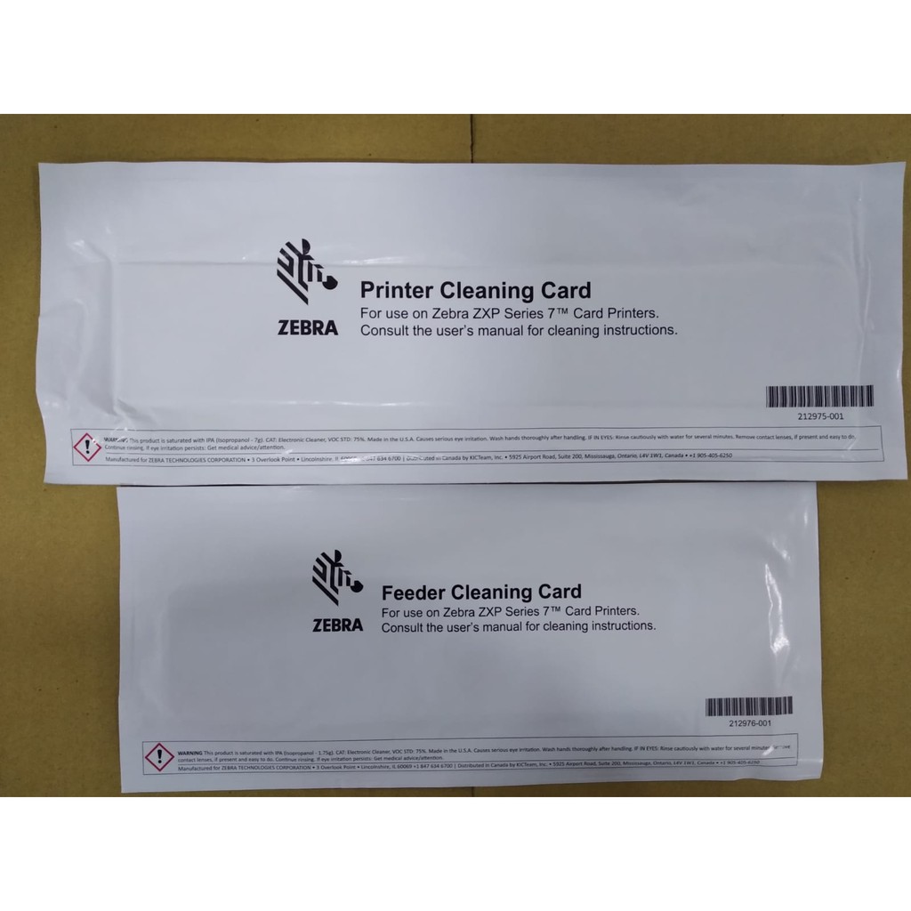Zebra printer cleaning card set for ZXP Series 7 (Cleaning Card and Feeder Cleaning Card P/N