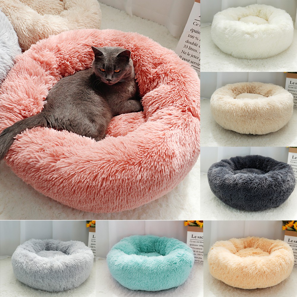 Fluffy Plush Dog Kennel Bed Washable Cushion Warm Pet Cat Puppy