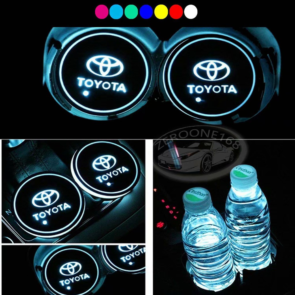Toyota Car LED Cup Holder Lights, LED Light Cup Holder Bottom Mat Pad