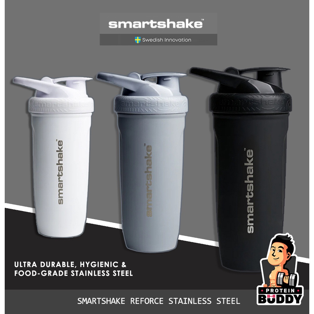 SMARTSHAKE Reforce Lightweight Stainless Steel Protein Shaker Bottle