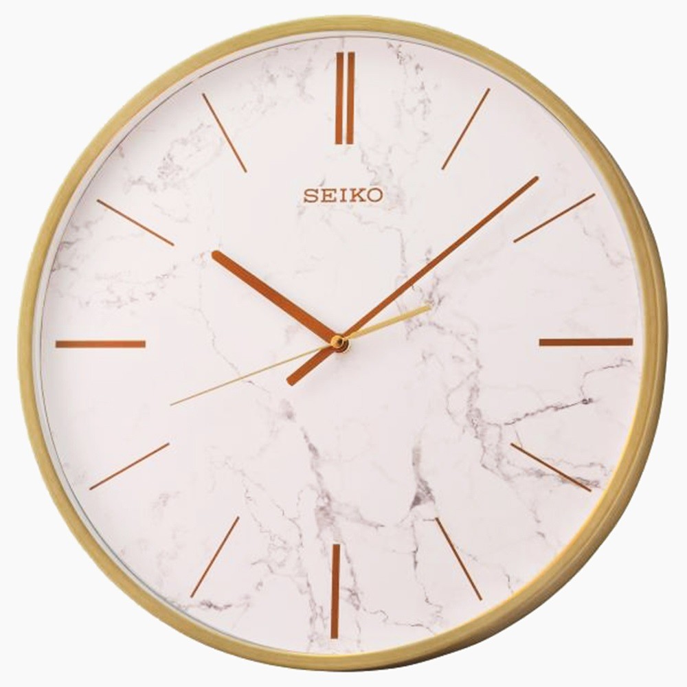 Seiko QXA760GN Fashion Modern Marble Pattern Dial Gold Aluminium Case