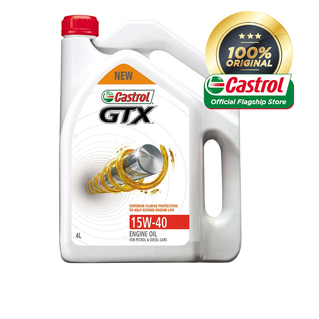 Castrol GTX 15W40 Engine Oil for Petrol and Diesel Car (4L) Shopee