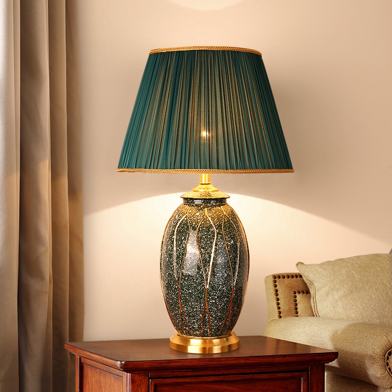 American ceramic table lamp bedroom bedside lamp large retro highend