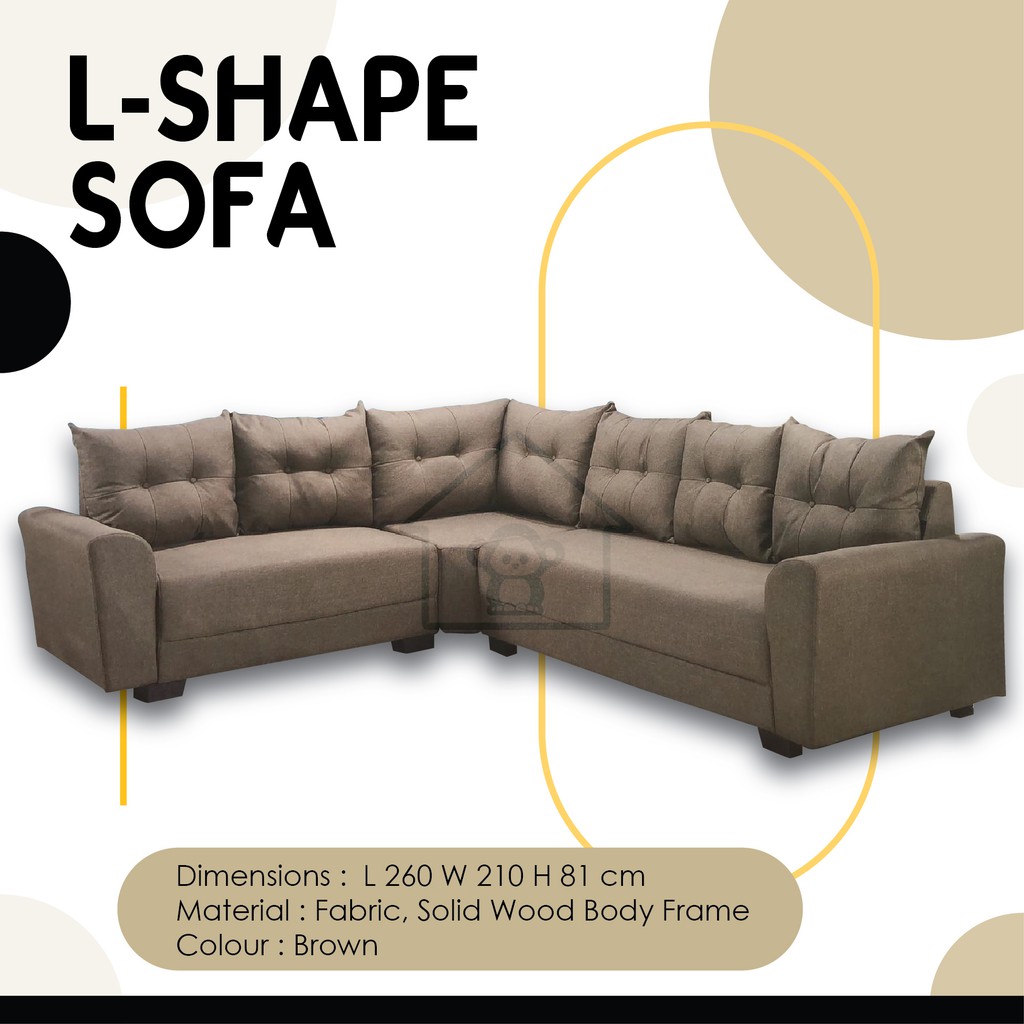 SOFA SET CORNER SHAPE / SOFA LSHAPE / SOFA 6 SEATER / FABRIC SOFA