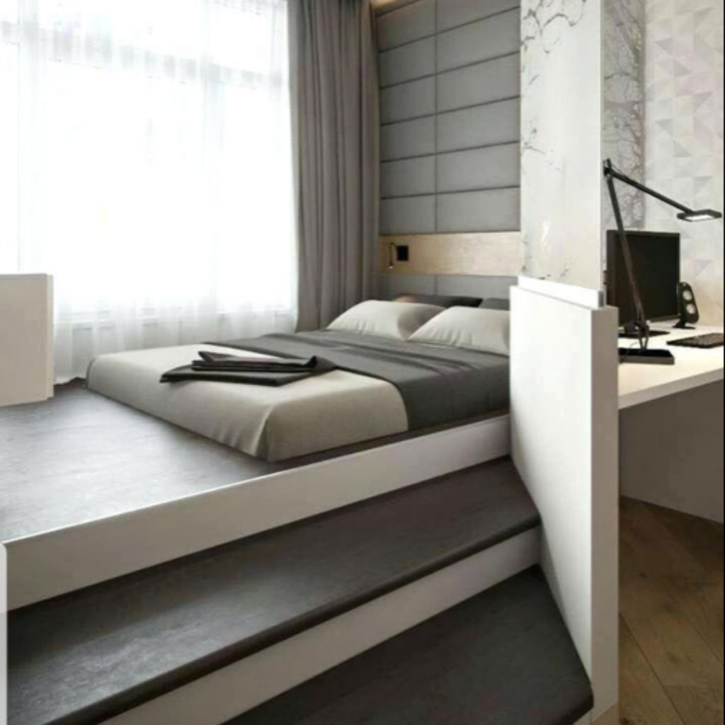 Queen size Platform bed with step. Shopee Singapore