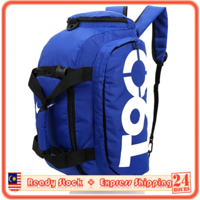 MILANDO 3Way Carry Sport Duffel Duffle Gym Backpack Bag With Shoe