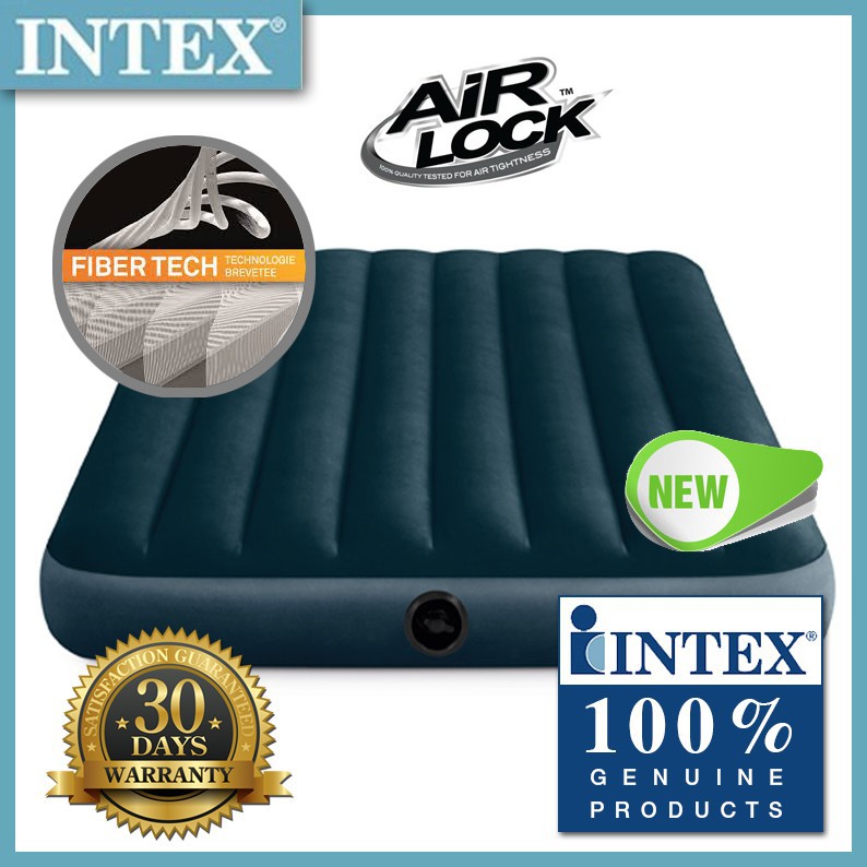 [ INTEX ] Fiber Tech Dura Beam GREEN Queen Size Inflatable Air Beds / intex Air Mattress