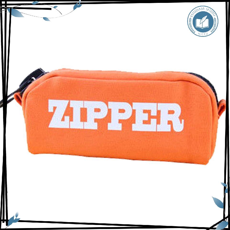 Durable Zipper Pencil Bag Retro Large Capacity Pencil Case Pen Pocket