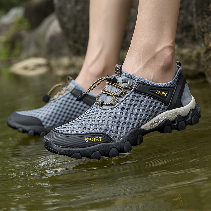 Men Hiking Shoes Mesh Breathable Outdoor Sport Shoes Wearable Nonslip