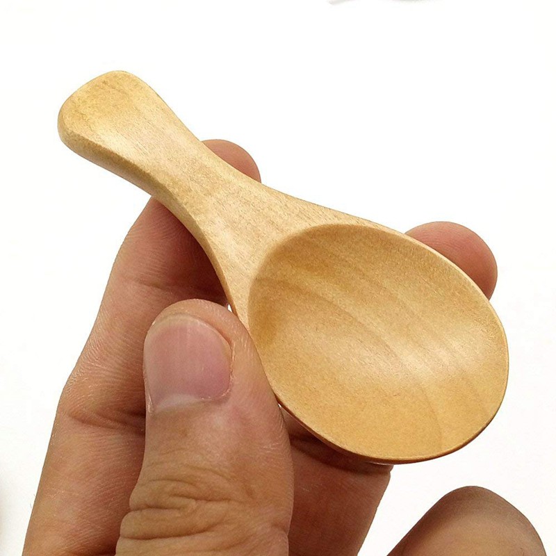 8Pcs Small Wooden Salt Spoon Solid Wood Condiments Spoon Handmade Honey