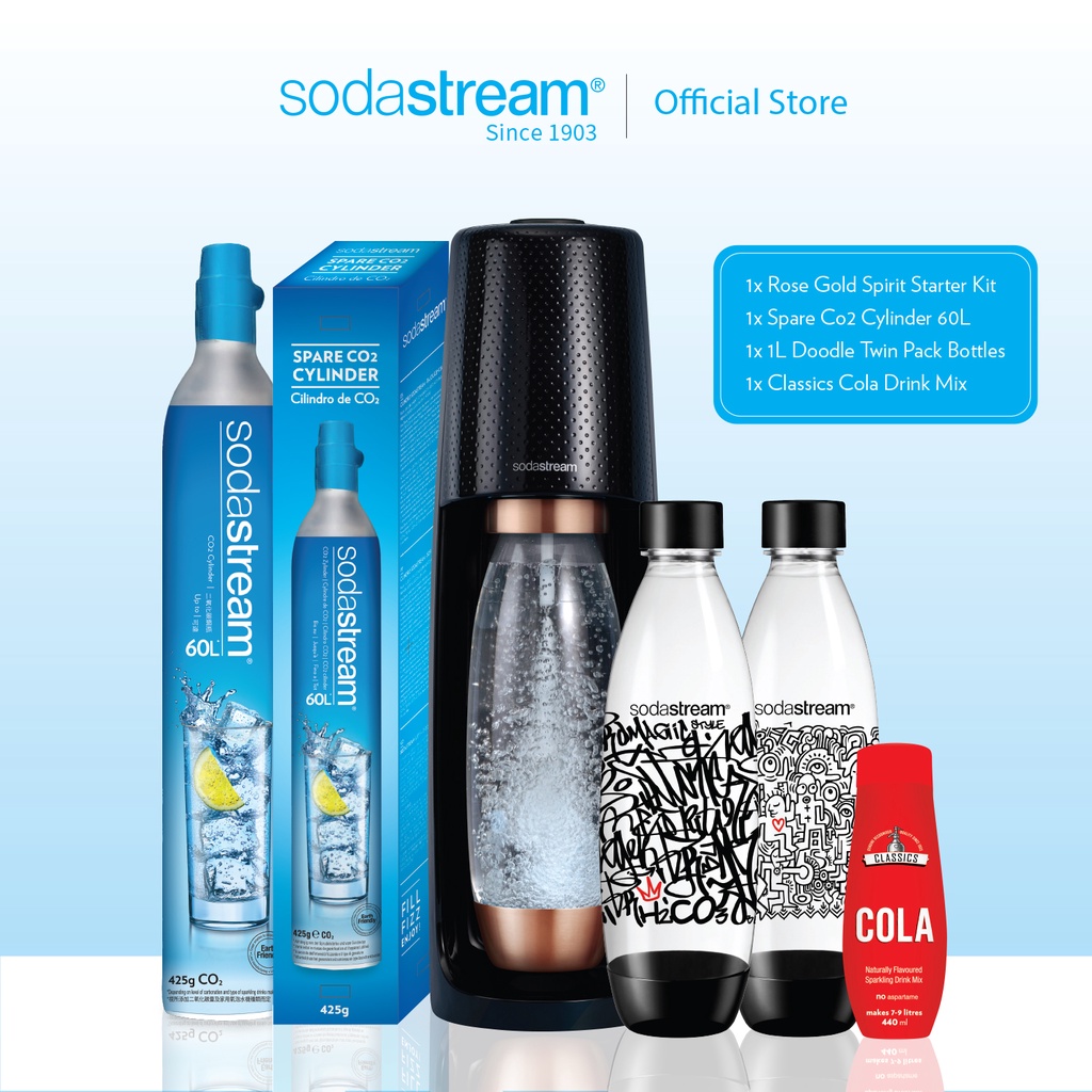 SodaStream Bundle Exclusive [Spirit Rose Gold Sparkling Water Maker
