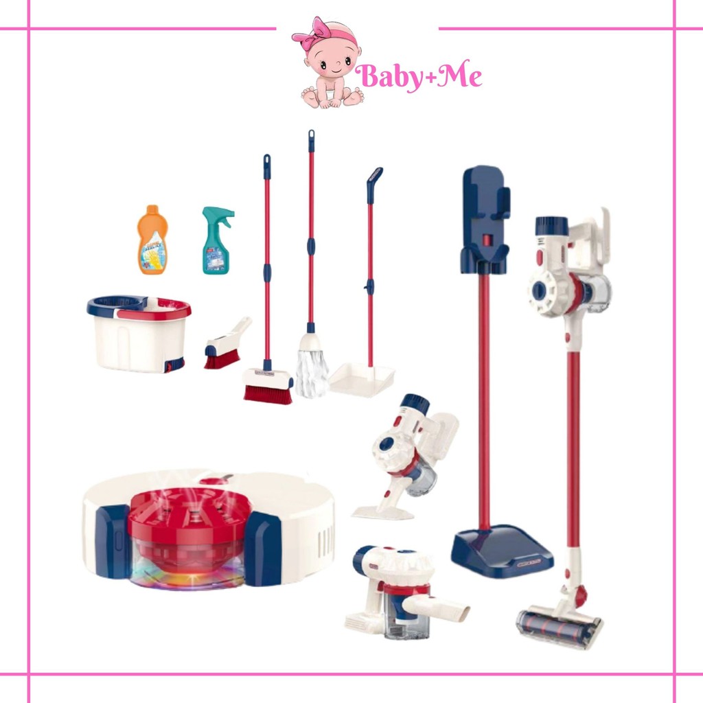 Kids Clean Toys Simulation Vacuum Cleaner Lights & Sounds Pretend Play