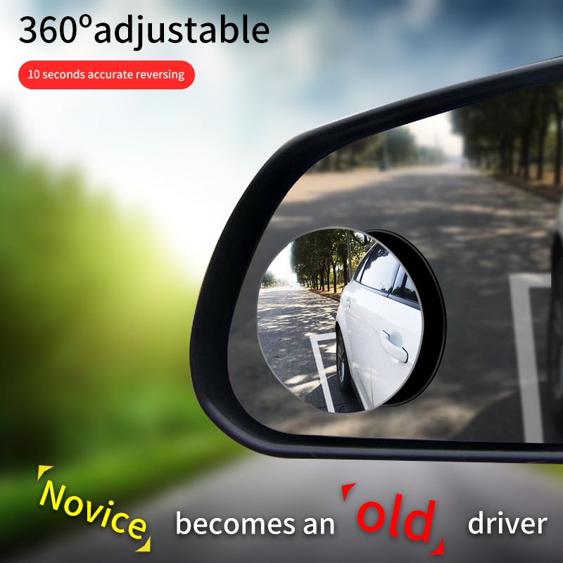 2 Pcs HD Frameless Blind Spot Mirror Universal Car accessories Auto 360