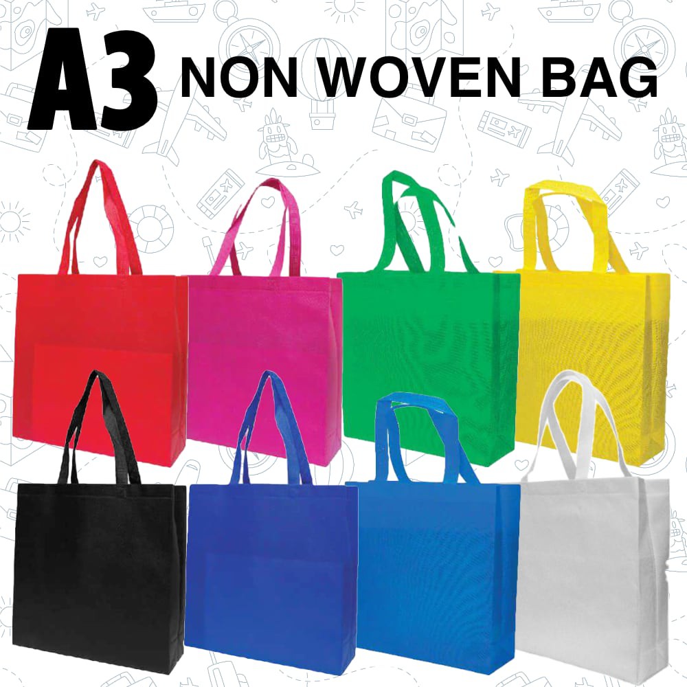 READY STOCK A3 Non Woven Bag Plain Eco Tote Bag (One Piece) Shopee Singapore