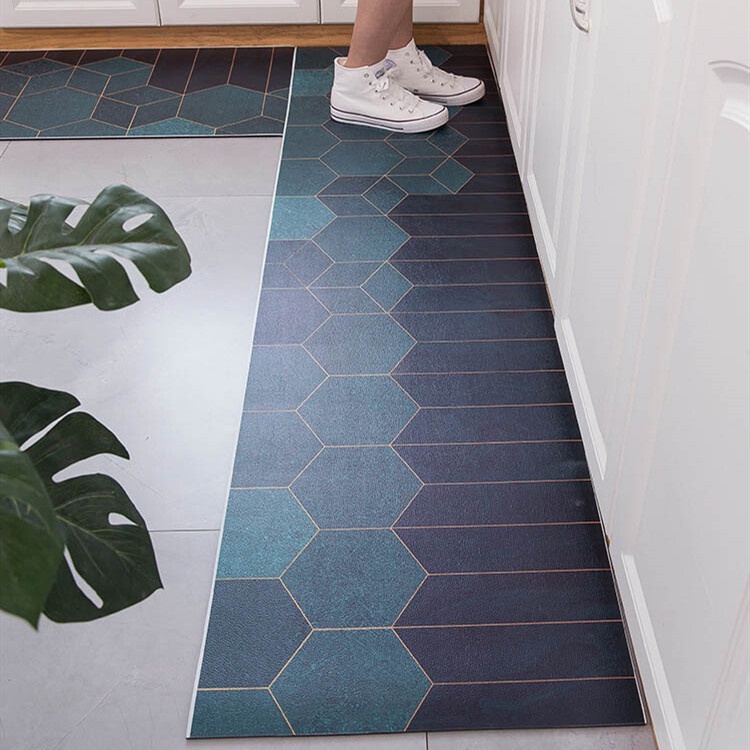 PVC Kitchen Floor Mat Nonslip Waterproof Oilproof Long Carpet Door