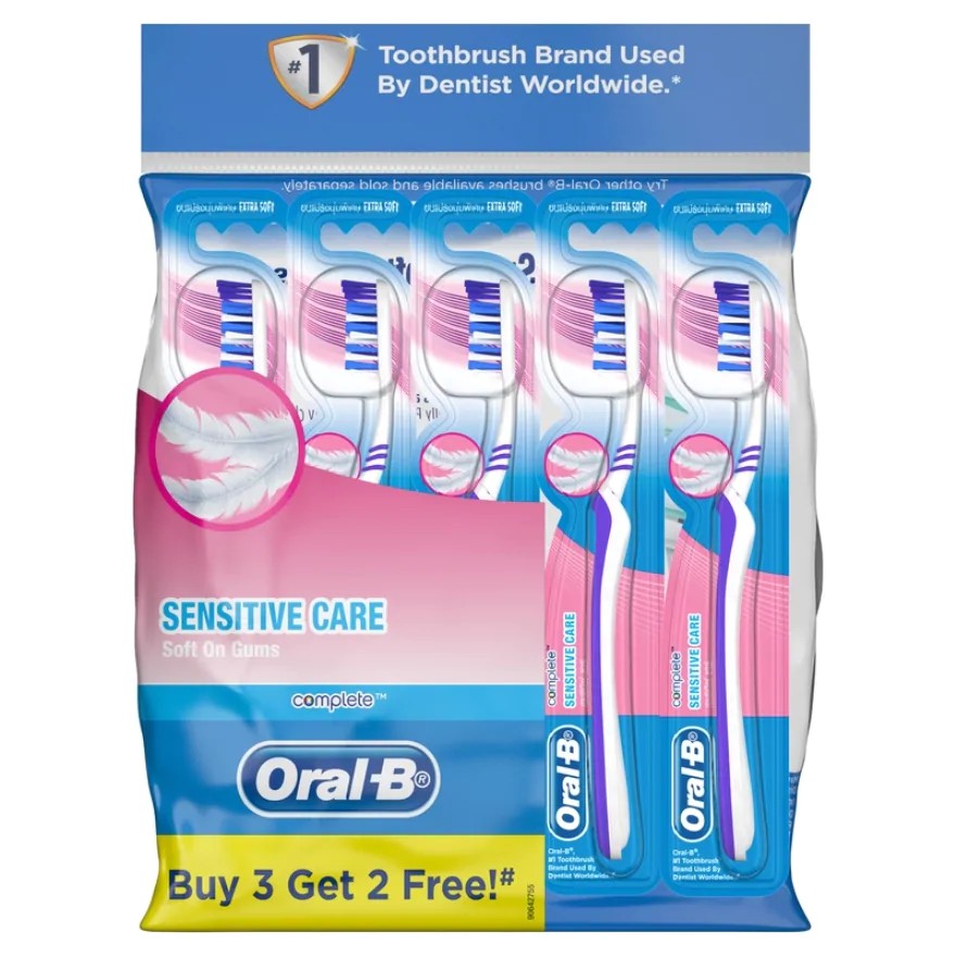 ORAL B Complete Sensitive Care (Extra Soft) Manual Toothbrush 5 Count