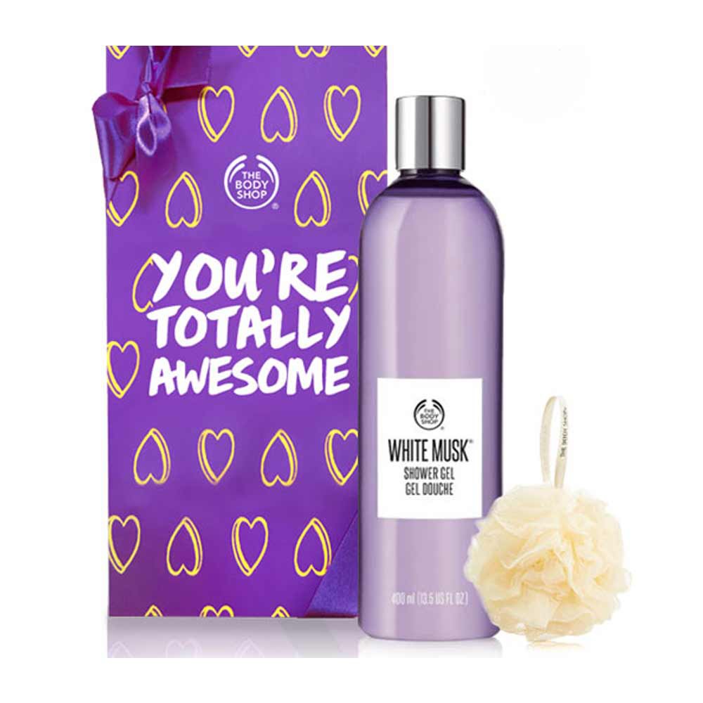 The Body Shop White Musk Shower Gel 400ml + Shower Ball / Gift Set