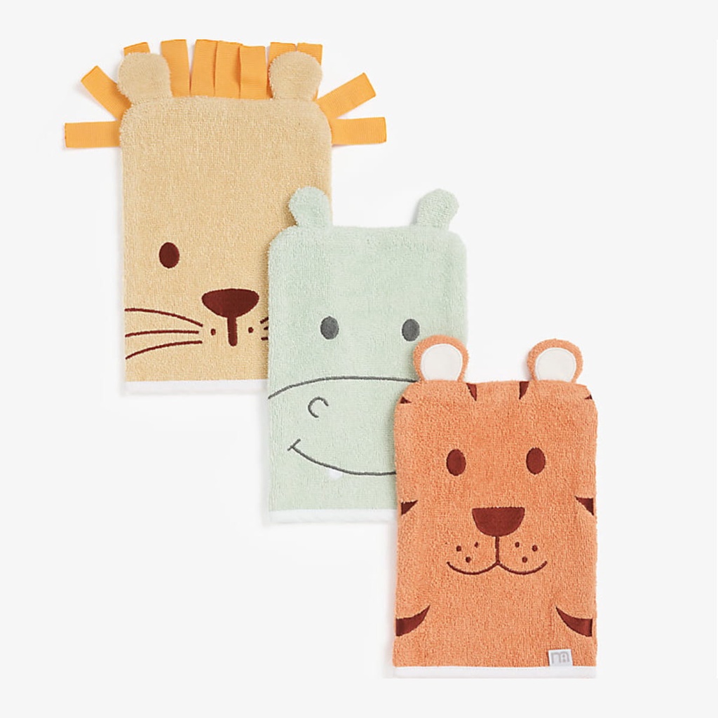 Mothercare Animal Kingdom Wash Mitts 3Pack Shopee Singapore