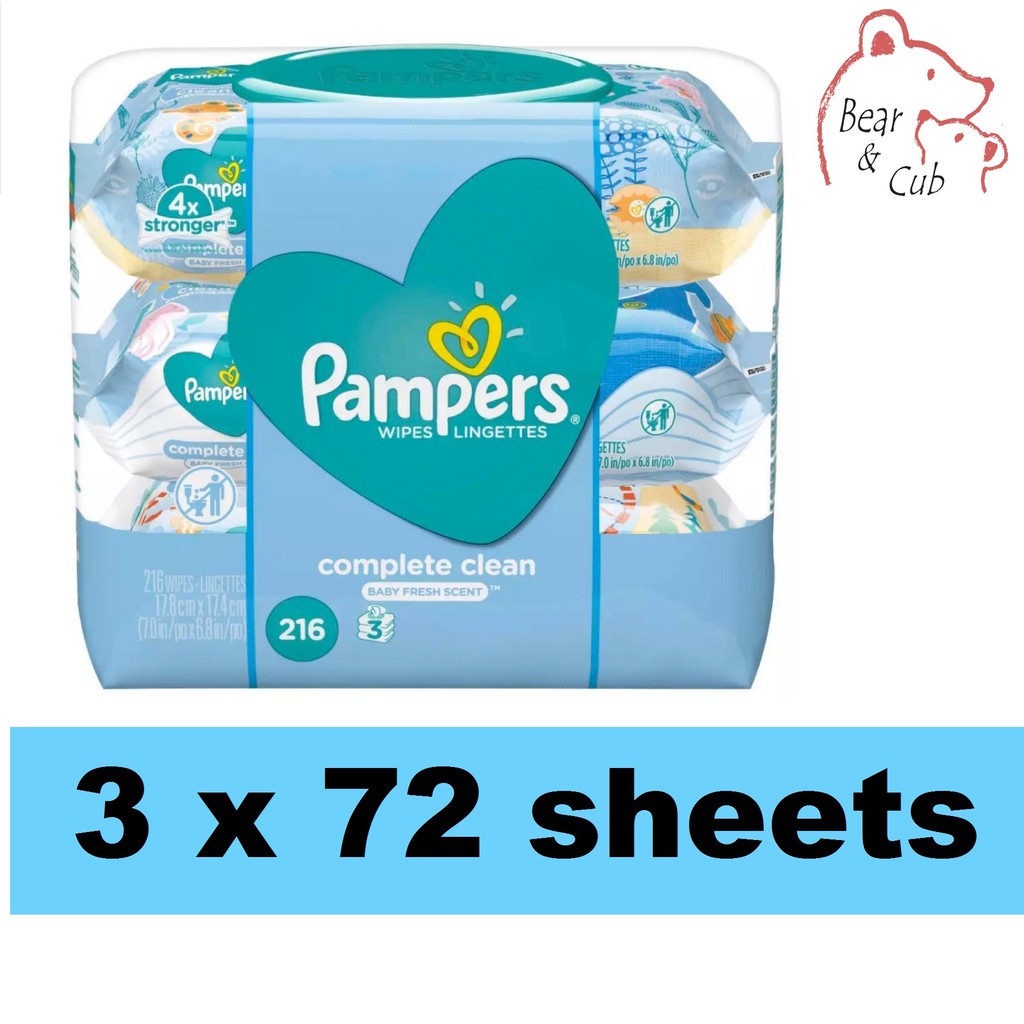 [BUNDLE OF 3] Pampers Baby Wipes Complete Clean Scented 72 sheets