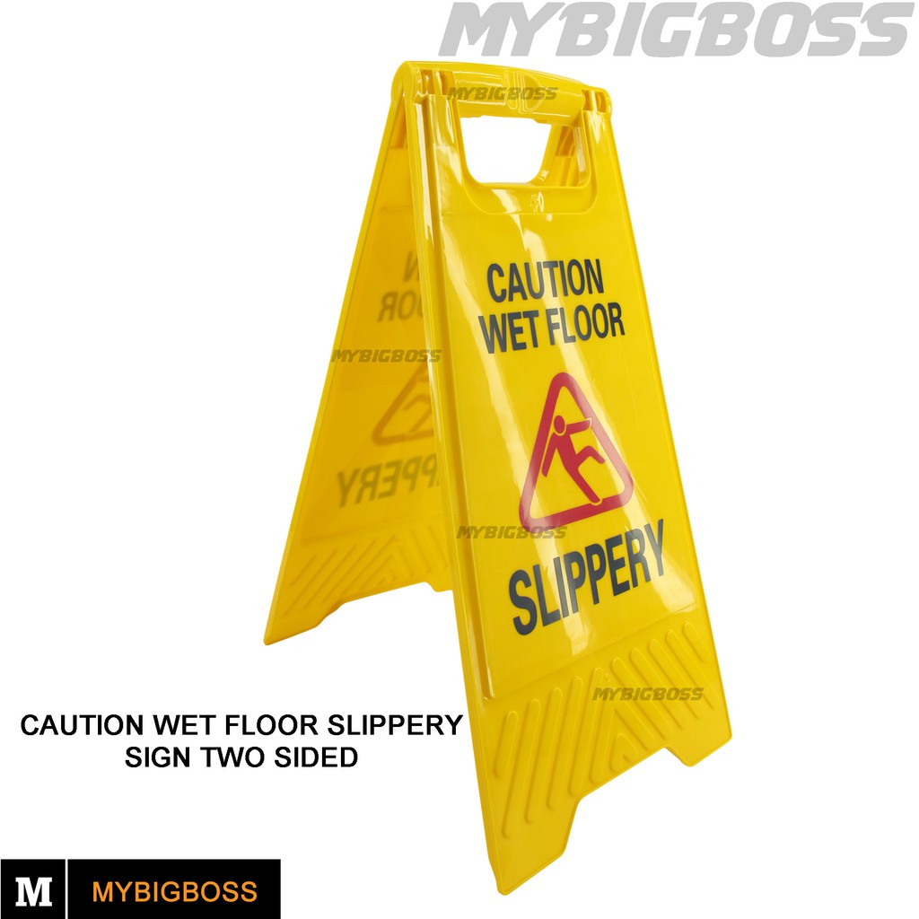 MY BIG BOSS CAUTION WET FLOOR SLIPPERY SIGN TWO SIDED Shopee Singapore