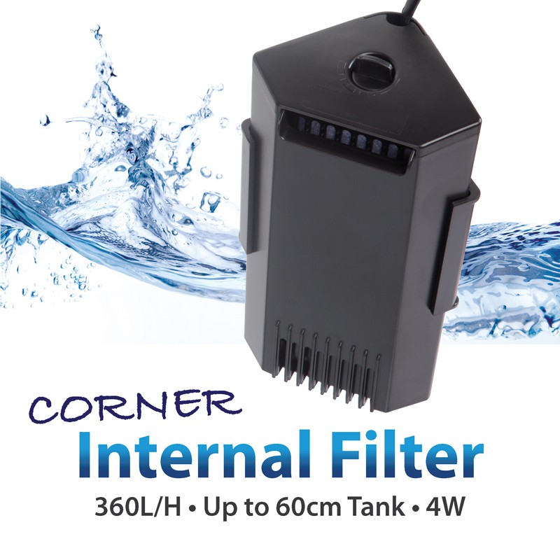 [Aquasyncro] GF400 Corner Internal Filter for Aquariums, Terrapin and