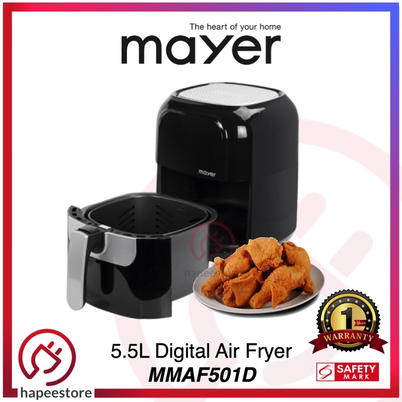 Mayer 5.5L Digital Air Fryer MMAF501D (1 Year Warranty) Shopee Singapore