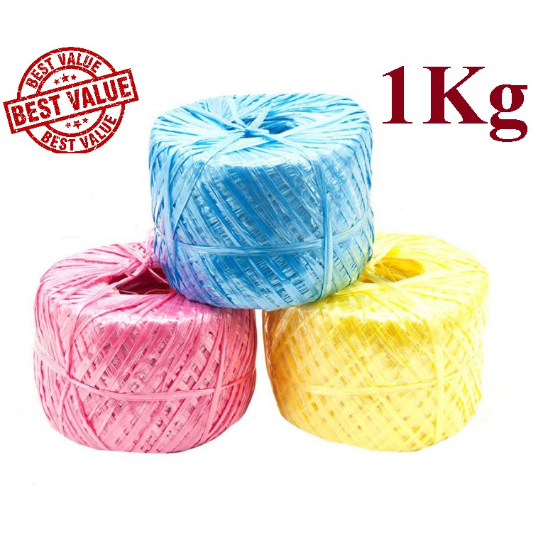 1 Kg Thick Plastic Raffia String / Rope / Tali Rafia Plastik Kasar