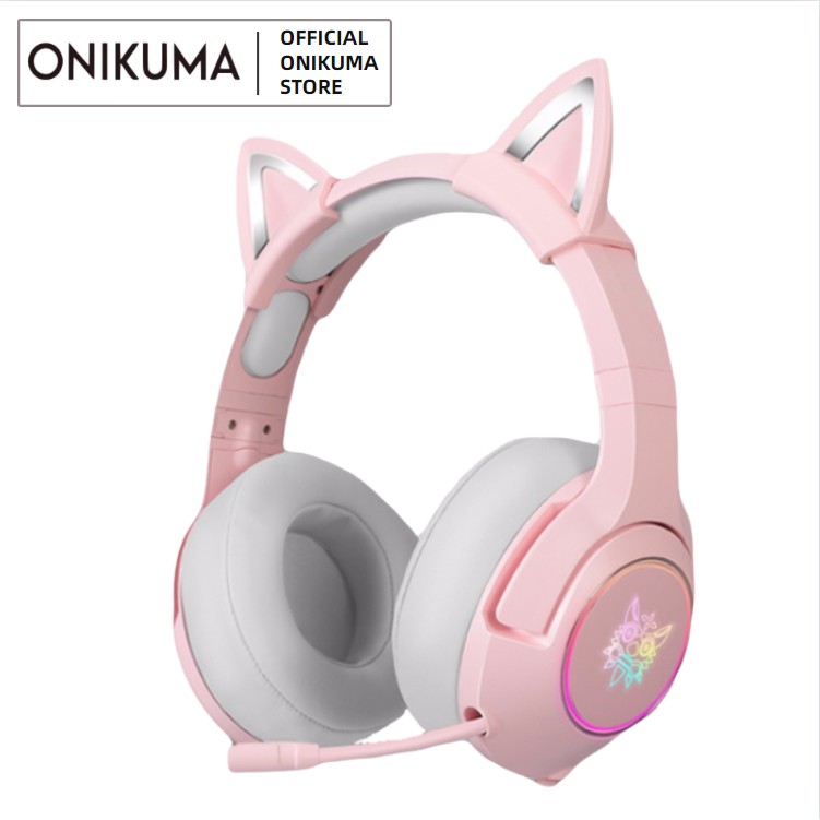100 Original ONIKUMA K9 PINK Cat Ear Cut Gaming Headset
