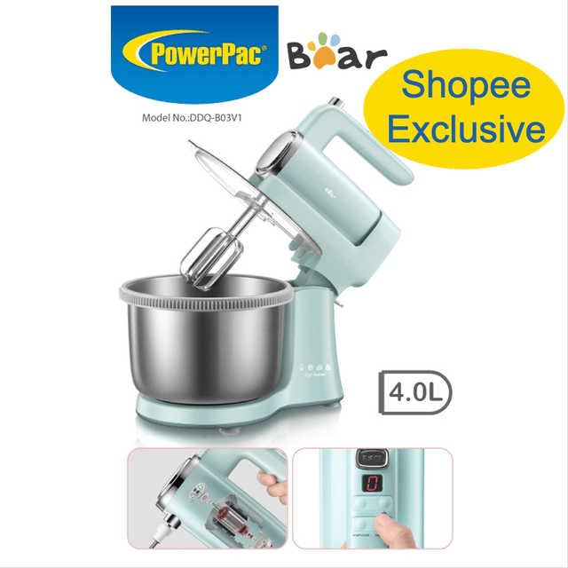 Bear Digital Stand Mixer With Stainless Steel Bowl (DDQB03V1) Shopee