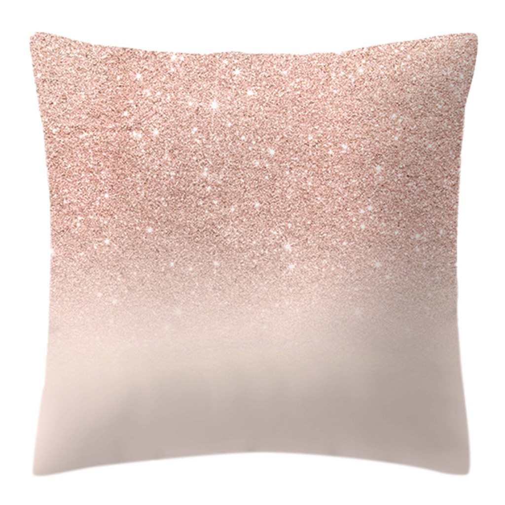 Pillow Case Rose Gold Glitter Cushion Cover One Side Printed Shopee