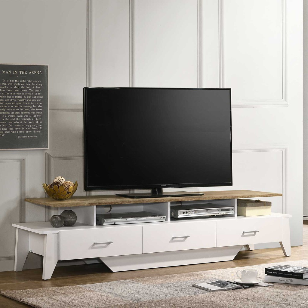 TV Console 180cm (Free Installation + Delivery) with 2 Drawers In Light
