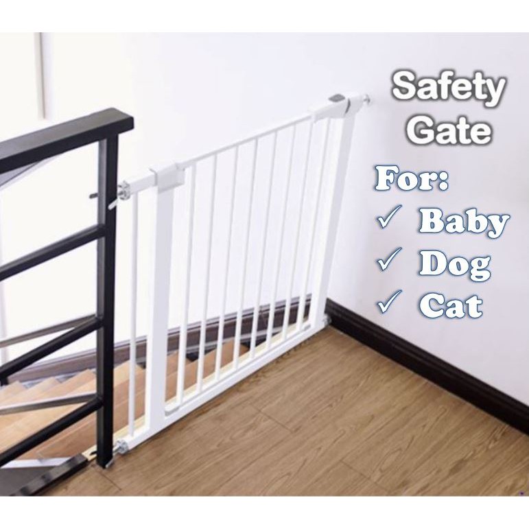 (SG Seller) Adjustable Baby Safety Gate 7582cm Automatic Safe Fence