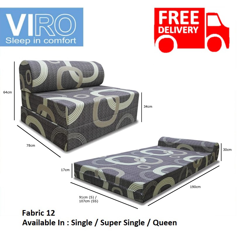 Viro F12 Sofa Bed Single / Super Single / Queen (Free Delivery