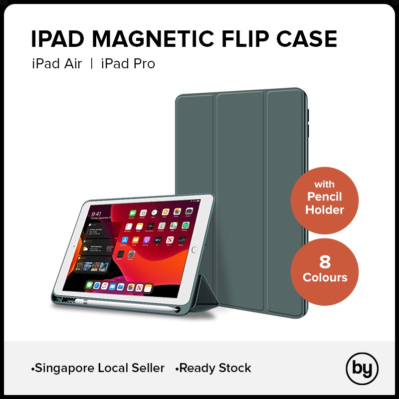 [SG] Smart Flip Case Cover with Pencil Holder For iPad Air 5