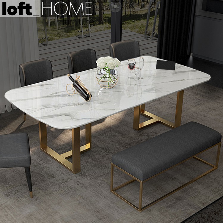 Marble Stainless Steel Dining Table Joshua Marble table top in