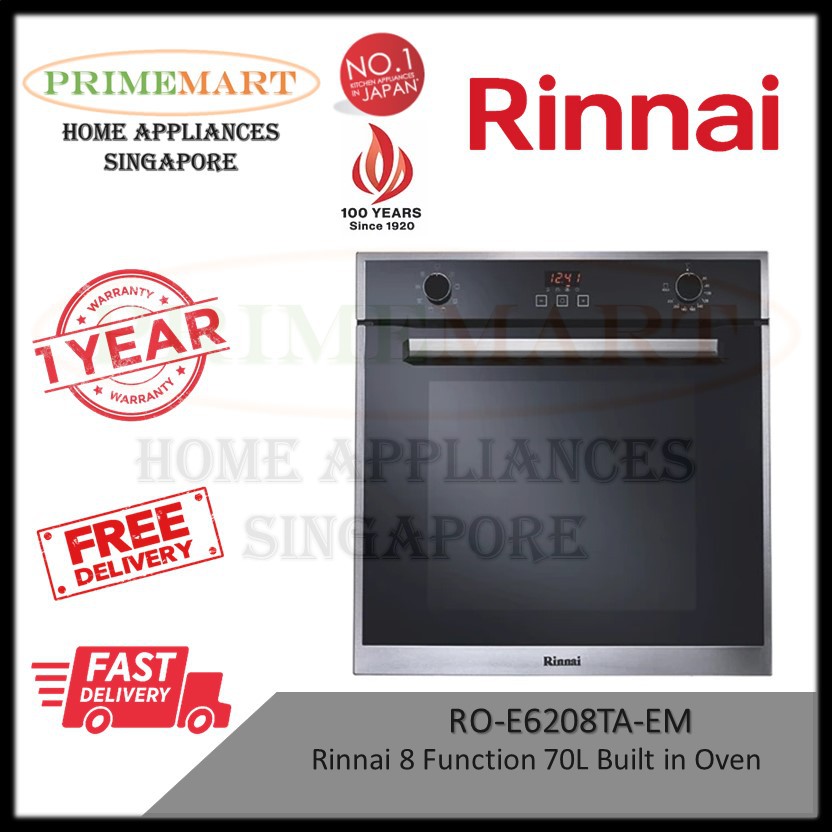 Rinnai 8 Function 70L Built In Oven ROE6208TAEM * 1 YEAR WARRANTY