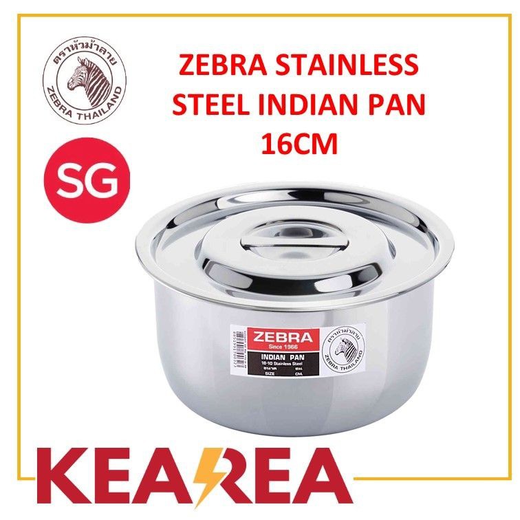 Zebra Stainless Steel Indian Pan Various Size 16/18/20/22/24/26/28/30/32 cm Shopee Singapore