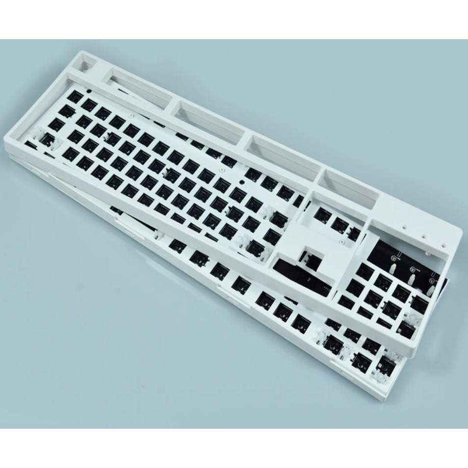 87/104 Key HotSwappable Custom Mechanical Keyboard Set (Black/White