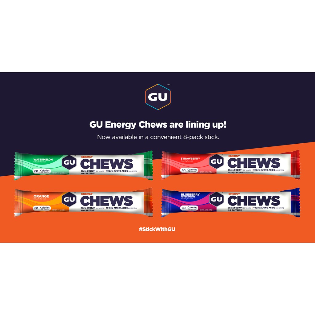 GU Energy Chews 18 Pack 36 Servings for Running Endurance Race Marathon