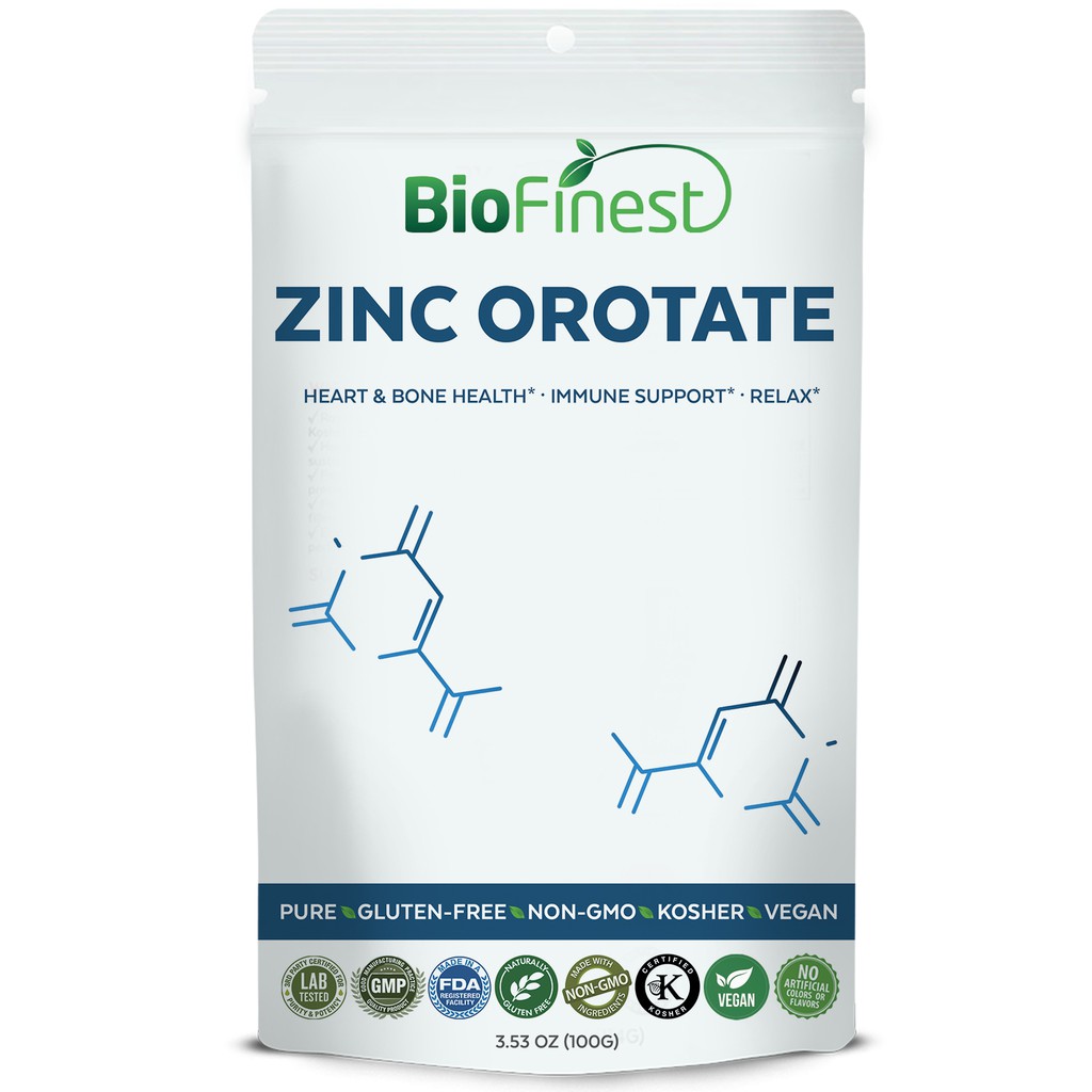 Biofinest Zinc Orotate Powder 50mg Antioxidant Zinc Supplement (100g