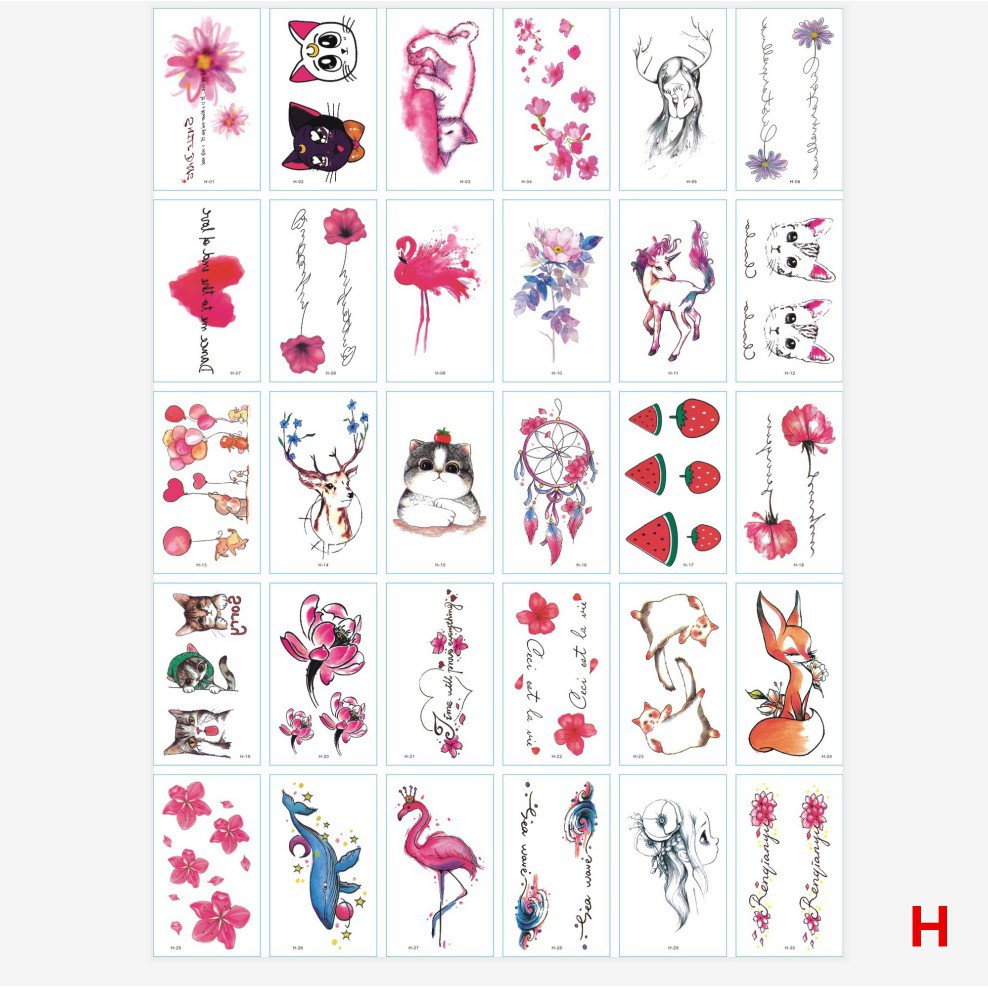 🔥30Pcs Temporary Tattoo Sticker Cute Small Fresh Sticker English Letter Waterproof Fake Tattoo🌸 | Shopee Singapore