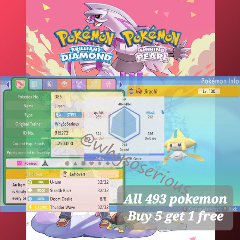 Pokemon Brilliant Diamond and Shining Pearl, Mystery gift Jirachi